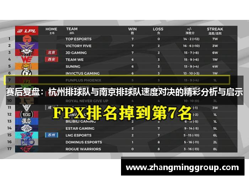 赛后复盘：杭州排球队与南京排球队速度对决的精彩分析与启示